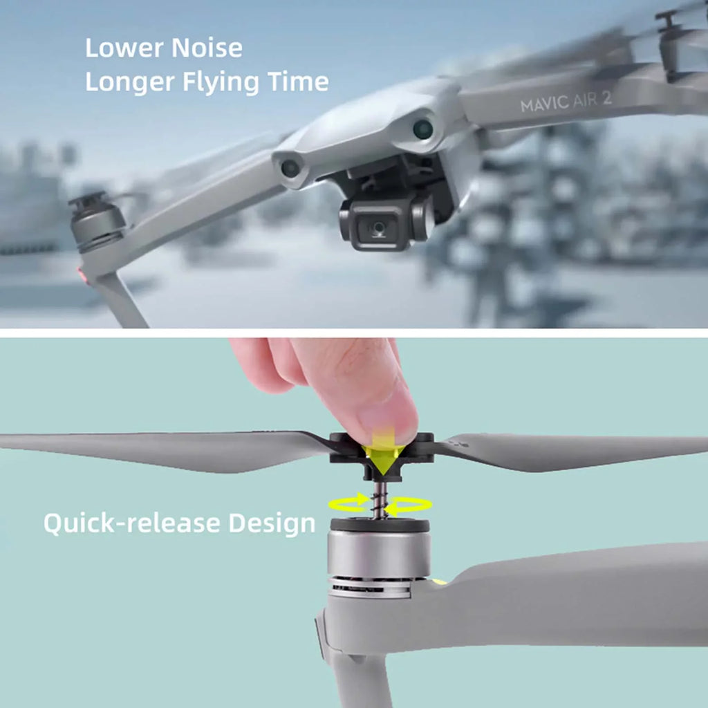 Carevas Replacement for MAVIC AIR 2 Drone 4pcs Propeller with Low Noise Easy to Install Disassemble