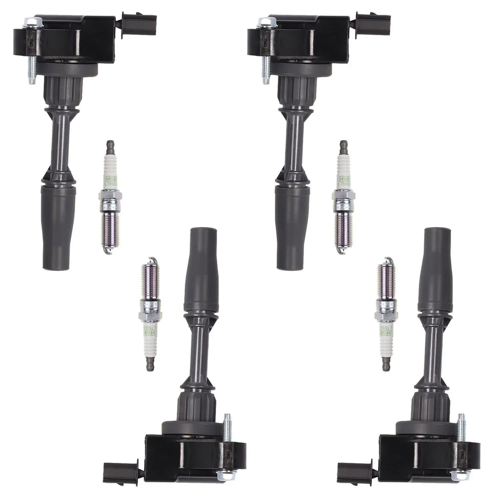 Set of 4 ISA Ignition Coils and NGK Platinum Spark Plugs Compatible with 2018 Buick Regal Sportback 2.0L l4 Replacement for UF680