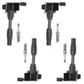 Set of 4 ISA Ignition Coils and NGK Platinum Spark Plugs Compatible with 2018 Buick Regal Sportback 2.0L l4 Replacement for UF680