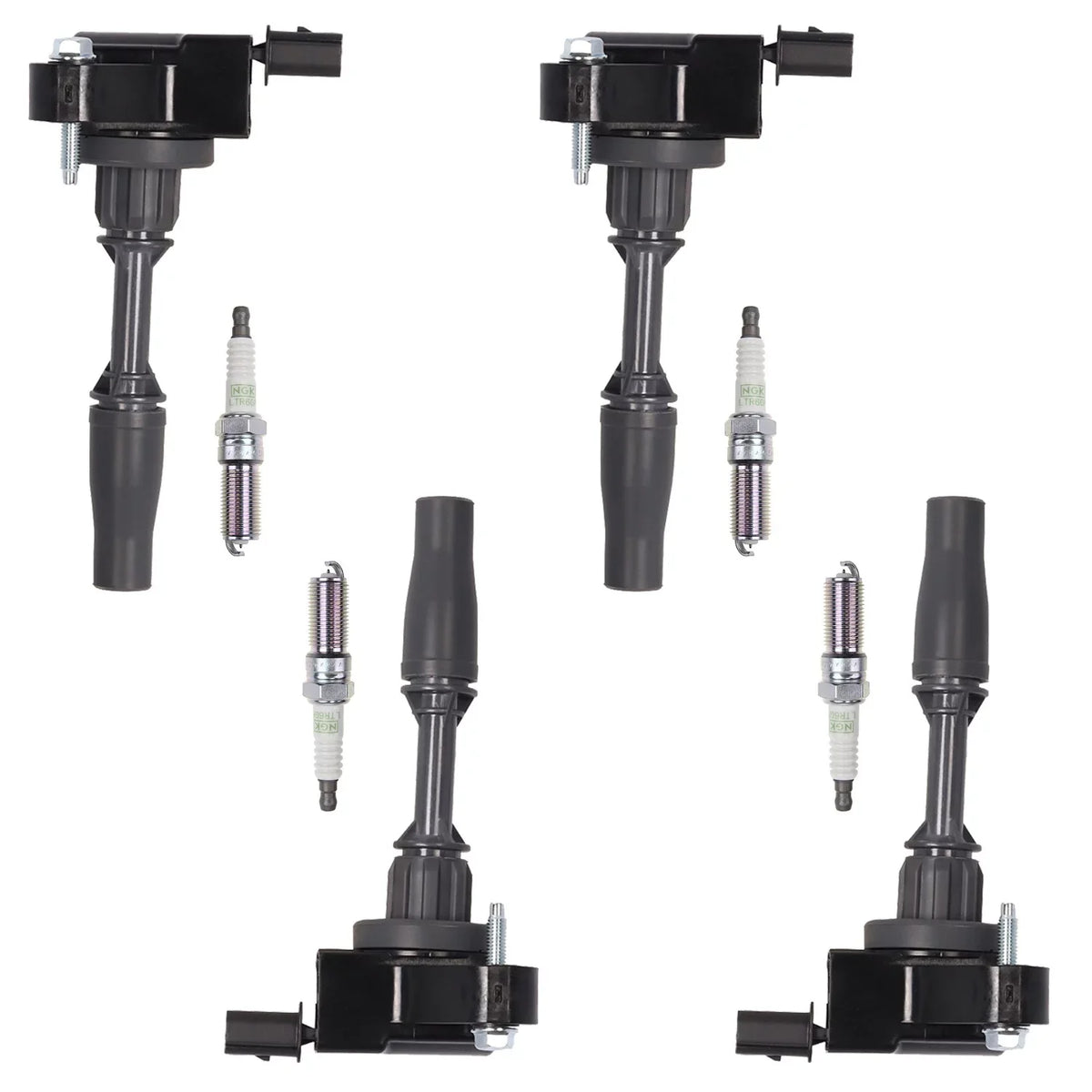 Set of 4 ISA Ignition Coils and NGK Platinum Spark Plugs Compatible with 2018 Buick Regal Sportback 2.0L l4 Replacement for UF680