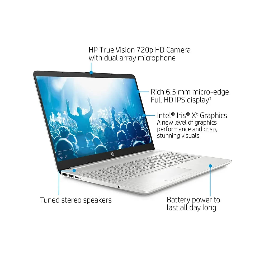2021 15.6" FHD Portable computer Computer, 11th Gen Core i5-1135G7(Beats i7-1065g7), 12GB DDR4 RAM, 512GB PCIe SSD, Iris Xe Graphics, HD Webcam, Stereo Speakers, Windows 10, Silver, 32GB USB Card