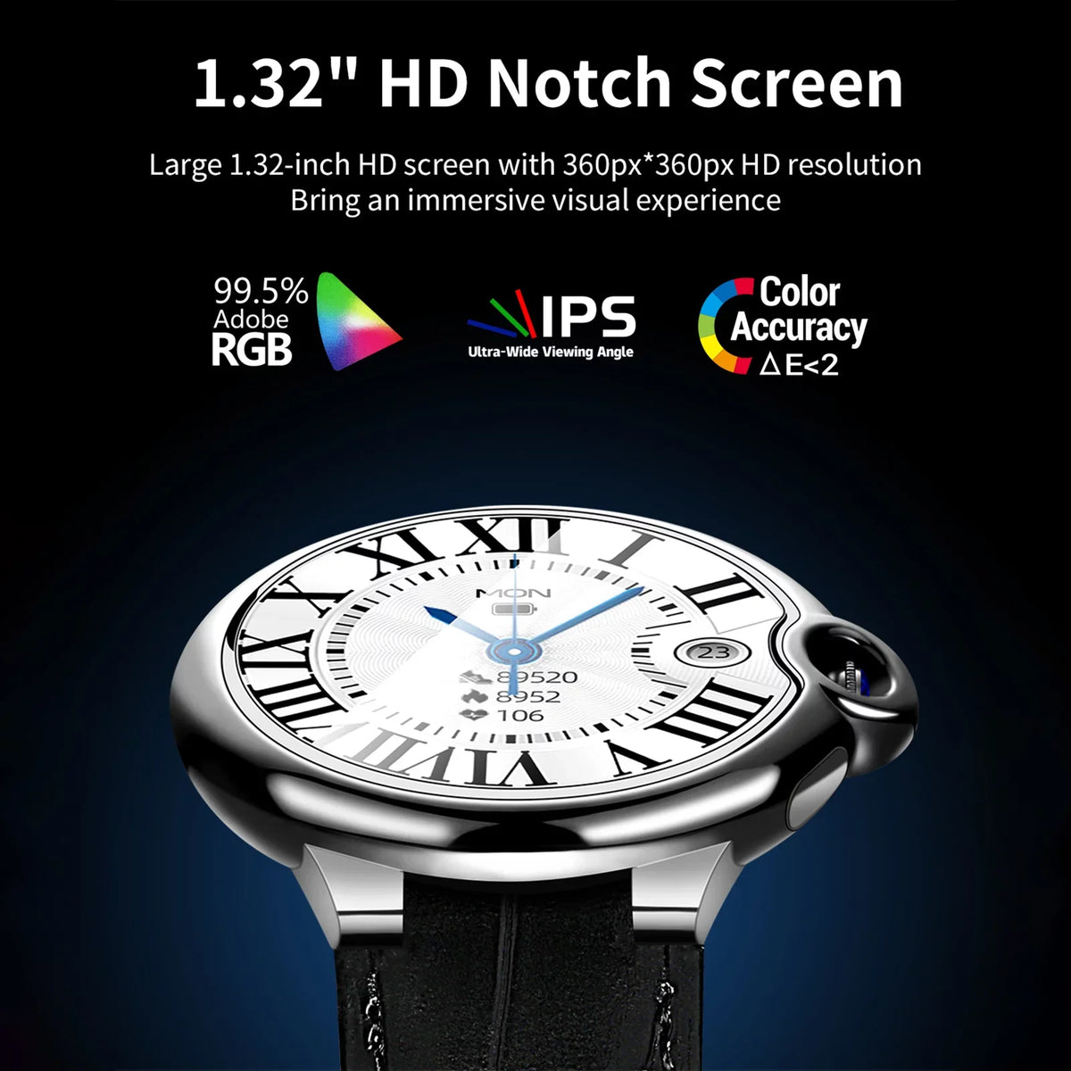 Andoer Fluid BT Smart Watch, Fitness Activity , Make Calls and Answer, 1.32inch Display