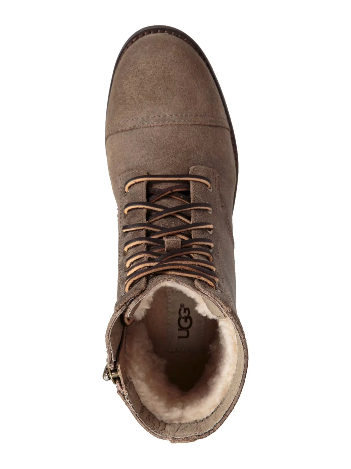 UGG Womens Gray Lace Up Textured Fluid Embossed Logo Lug Sole Padded Kilmer Ii Round Toe Block Heel Zip-Up Leather Boots 7