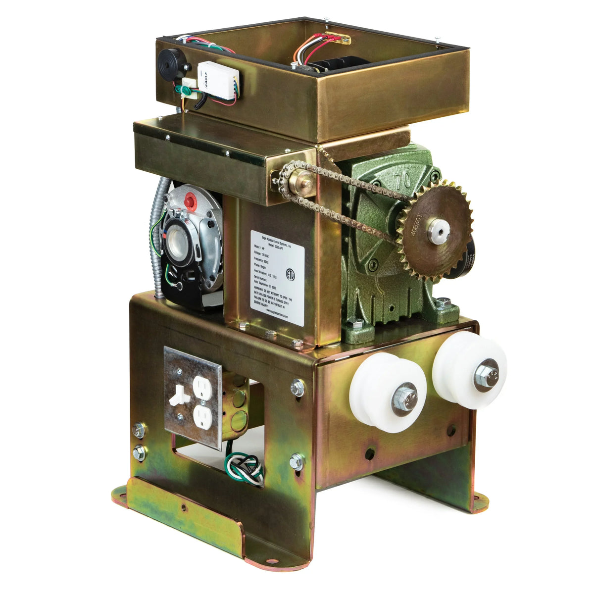 Eagle 2000 APT DM Dual 1- Slide Gate Operator (Crank to Open) 50' & 3500 lbs Capacity Fail-Secure