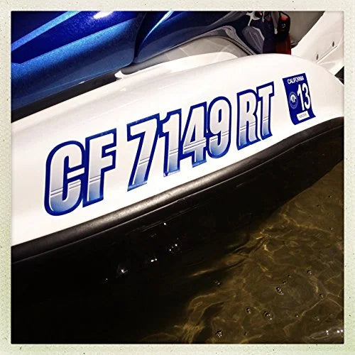 STIFFIE Techtron Yellow/Navy 3" Alpha-Numeric Identification Custom Kit Registration Numbers & Letters Marine Stickers Decals for Boats & Personal Liquid PWC