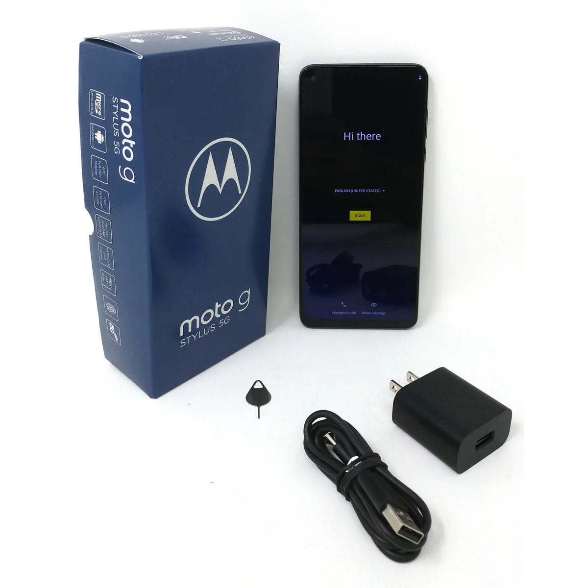 Open Box Motorola Moto G Stylus 5G 2021 128GB XT2131-3 Unlocked 6.8" 4GB RAM Phone - Cosmic Emerald