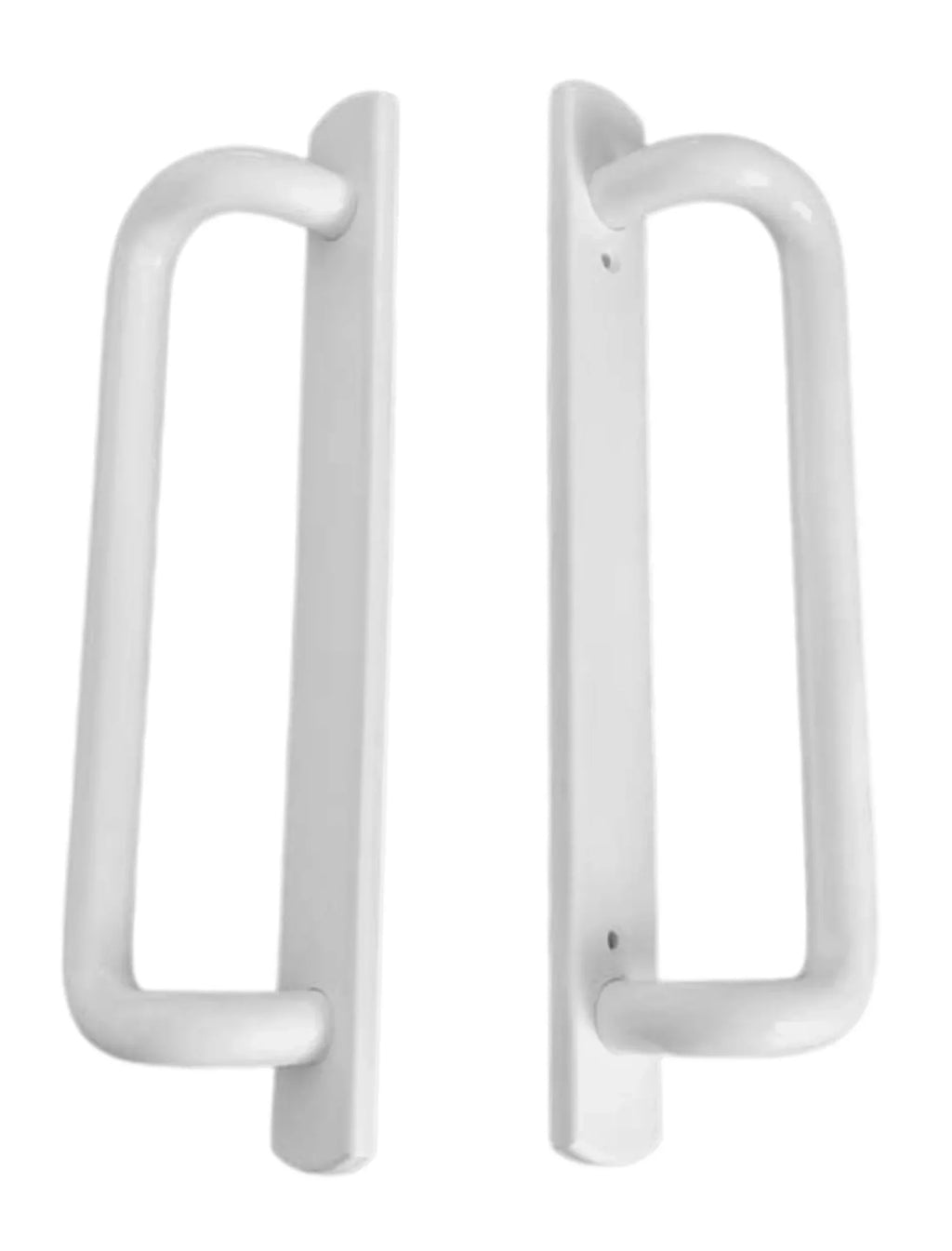 PGT 5400 Sliding Door Handle Set with Mortise Lock and Keys | White Handle Replacement for Patio Glass Door Repair 7-15/16 hole spacing 12.5 Faceplate Handle | (DH-489-WKA)