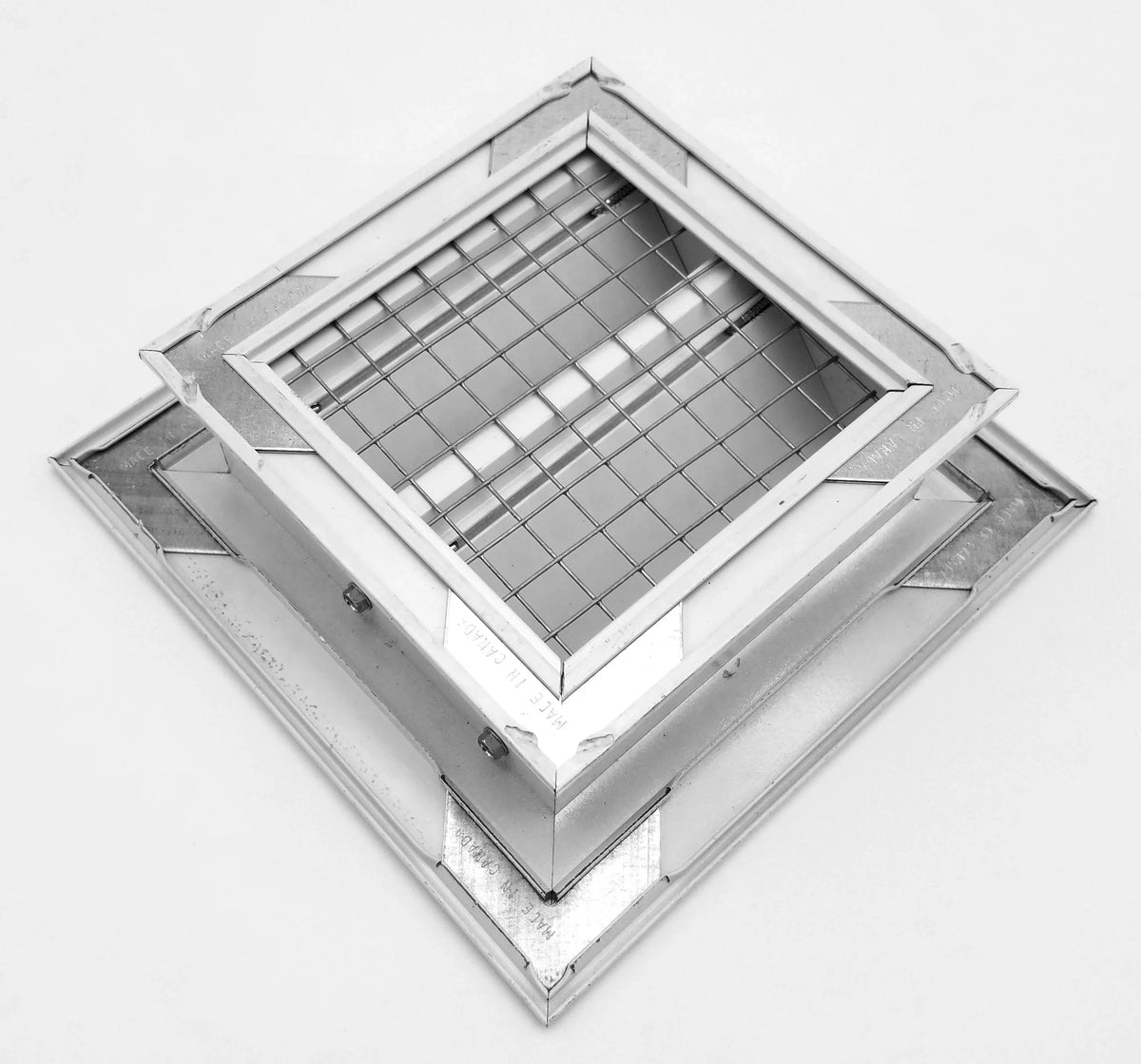 6"w X 6"h Aluminum Exterior Vent for Walls & Crawlspace - Rain & Liquid Air Vent with Display Mesh - HVAC Grille - White [Outer Dimensions 7.5”w x 7.5”h]