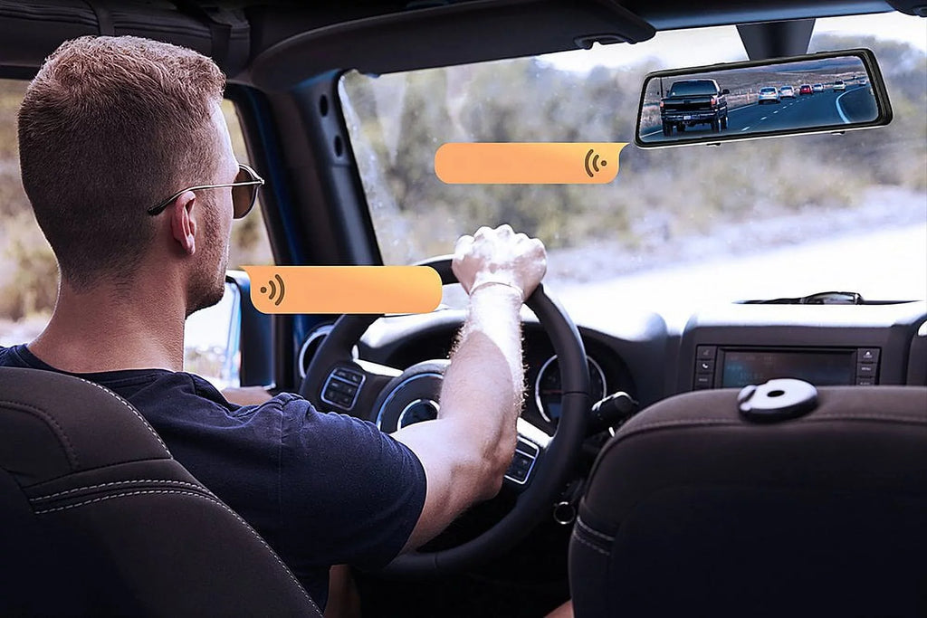 2.5K 12" Mirror Dash Cam - Vantop H612X Front & Rear View Dual Dash Camera, IPS Touch Monitor Voice Control Cars Mirror Camera w/Night Vision Parking Monitor, Black