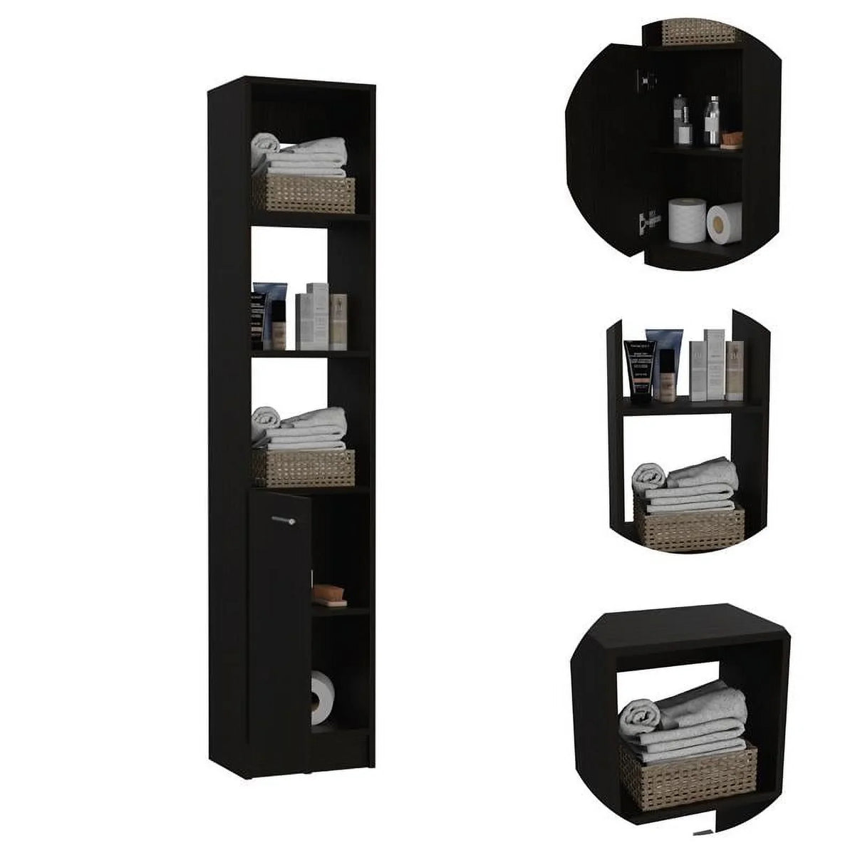 Home Square 2-Piece Set with Medicine Cabinet & 63" One Door Linen Cabinet