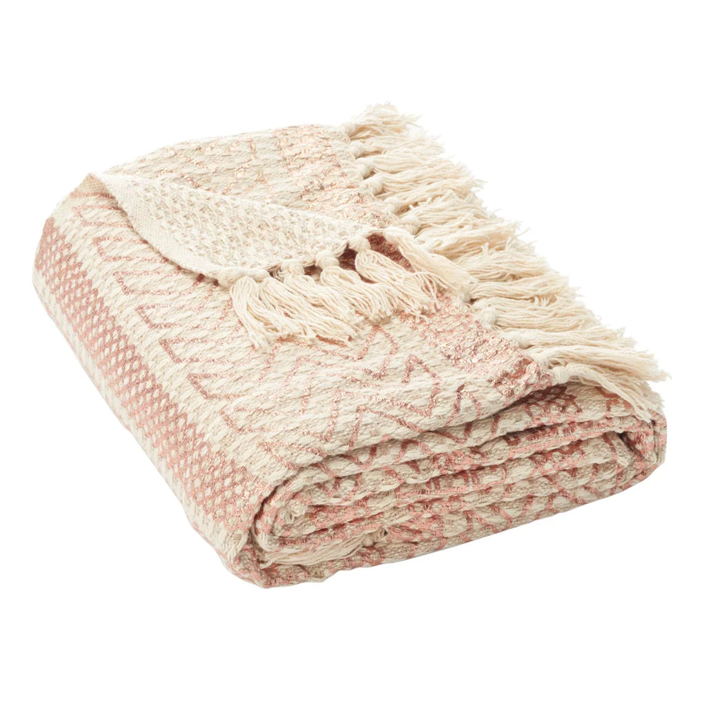 SAFAVIEH Becks Striped Throw with Fringe, 60" x 72", Metal