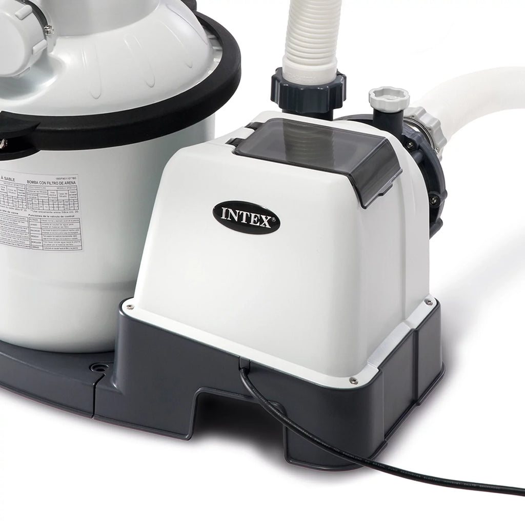 Intex10 inch Krystal Clear Sand Filter Pool Pump, 1500 Gph Motor 1200 GPH System Flow Rate with GFCI, 110-120 V