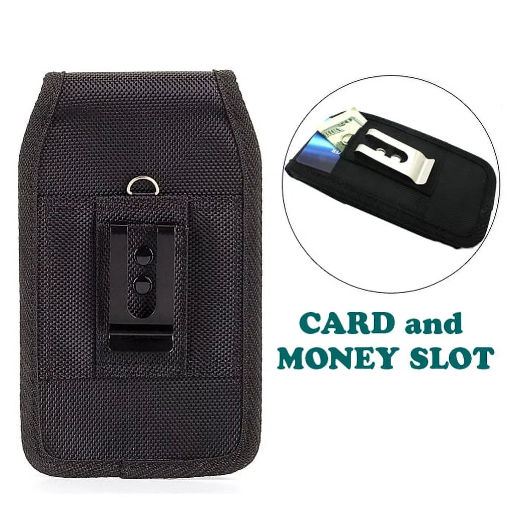 Rugged Case Belt Holster w Gray Sturdy Braided 10ft Long Type-C Cable Rapid Charge USB Wire Sync P6Q for Blackberry Motion - BLU G9, Vivo XI Plus - Coolpad Legacy - Google Pixel XL 3a XL 3 XL