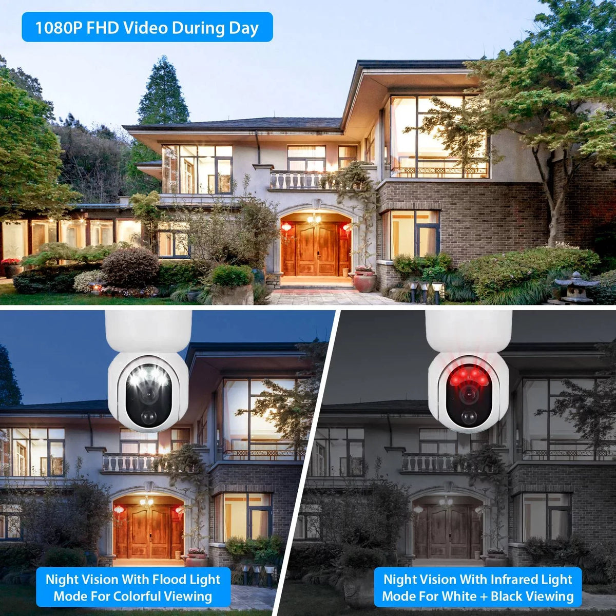 Solar WIFI Security Camera iMounTEK Wireless 1080P Color Flood Light Night Vision Battery Powered Surveillance Camera Human Detection Siren 2-Way Audio for Home Outdoor