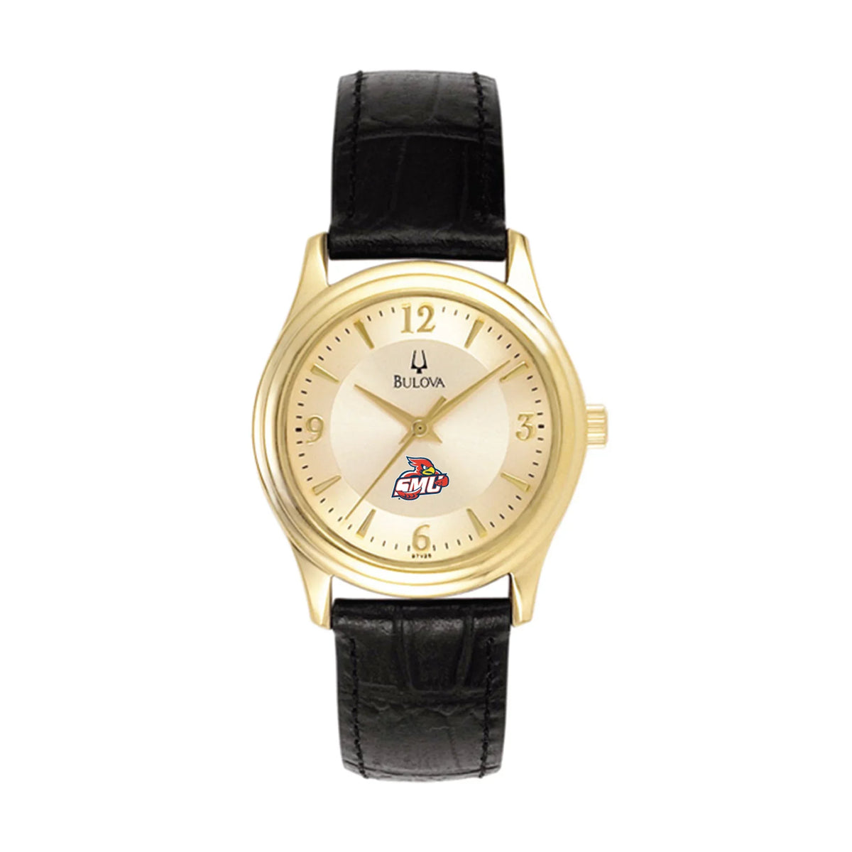 Women's Bulova Gold/Black St. Mary's Cardinals Stainless Steel Watch with Leather Band