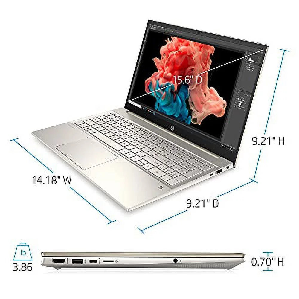 2022 Pavilion 15.6" IPS FHD Monitor Portable computer 4-Core i7-1165G7 Iris Xe Graphics 32GB RAM DDR4 1TB NVMe SSD USB-C WiFi AX Bluetooth HDMI Webcam Backlit Keyboard Windows 11 Pro w/RE USB