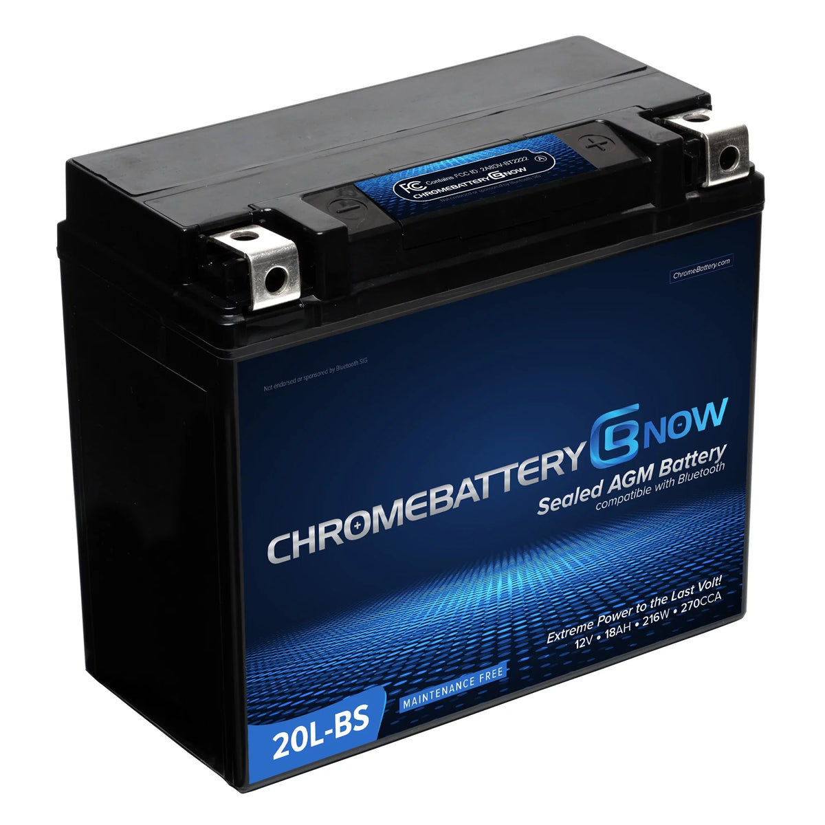 Chrome Battery Now Ytx20l-bs (20l-bs 12 Volt,18 Ah, 270 Cca) Chipset Wireless Smartphone Connectivity AGM Battery for Personal Liquid - Brp (sea-doo) 900 Gti 90 Years (2018 - 2020)