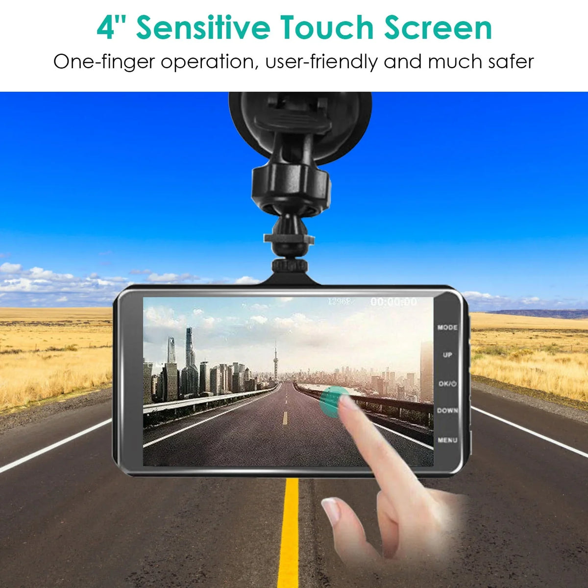 Front and Rear 1080P Dashcams for Cars iMounTEK Dual Dash Cam with 4in Touch IPS Display Car Camera Driving Recorder for Taxi
