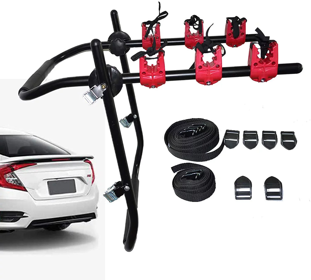 WUZSTAR 3-Bike Trunk Mount Rack Auto Hitch Mount Fit For Car Truck Carrier Van