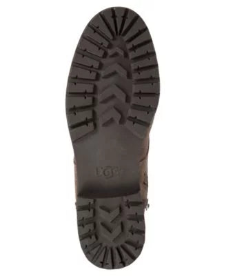 UGG Womens Gray Lace Up Textured Fluid Embossed Logo Lug Sole Padded Kilmer Ii Round Toe Block Heel Zip-Up Leather Boots 7