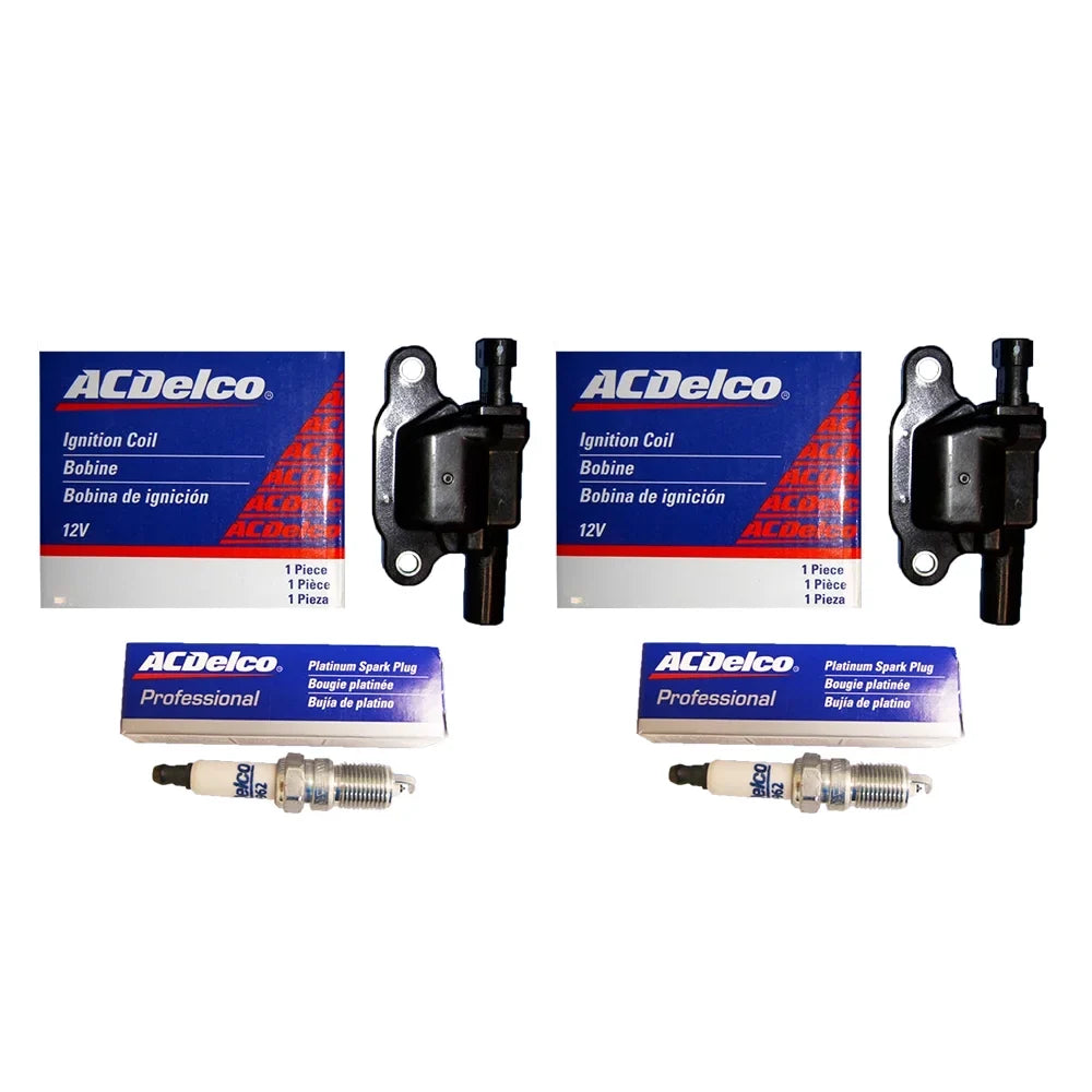 (2) New AD Auto Parts High Functionality Ignition Coil + (2) ACDelco Spark Plugs For D513A 41-962