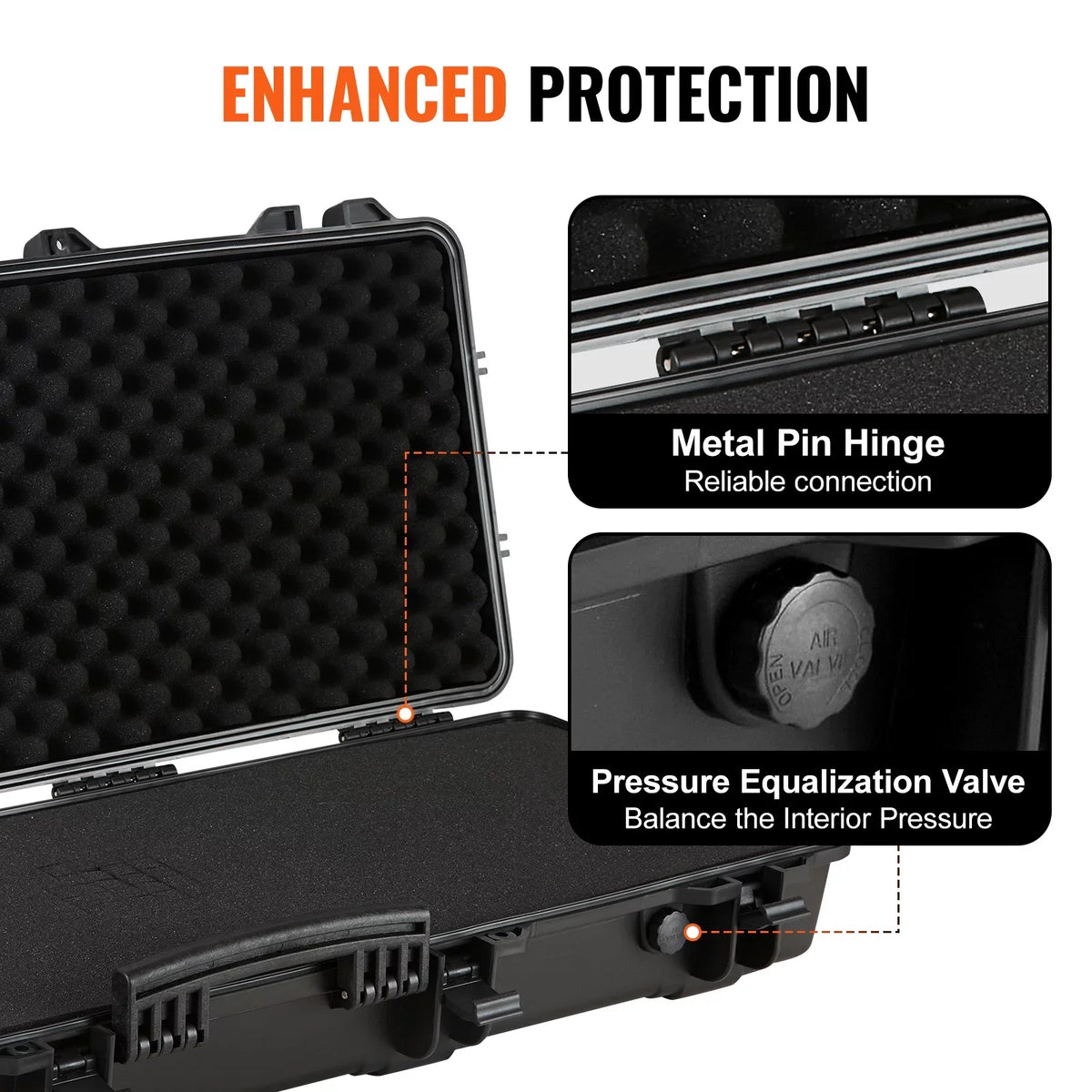 SKYSHALO Rifle Case, Rifle Hard Case with 3 Layers Fully-protective Foams, 42 inch lockable Hard Gun Case with Wheels, IP67 Liquid & Crushproof, for Two Rifles or Shotguns, Airsoft Gun