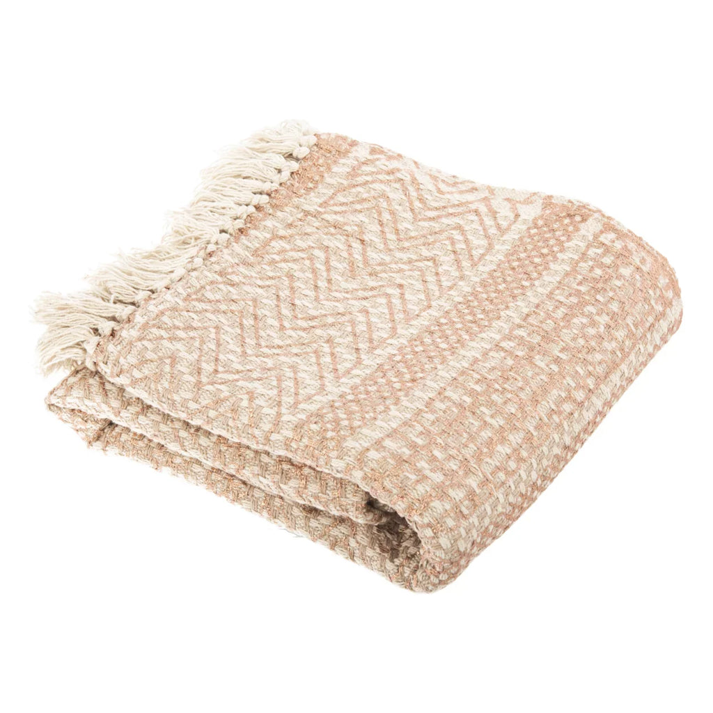 SAFAVIEH Becks Striped Throw with Fringe, 60" x 72", Metal