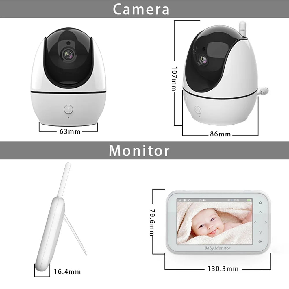 Dazzduo Monitor with Camera,Function Infrared Vision Camera 720P 4.5 8 Loop LCD Monitor 2 Way Audio Video Camera 4.5 Inch LCD Audio Motion Infrared Wireless - 2-Way - Includes 8 4.5 inch LCD OWSOO