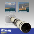 Ultimaxx 650 to 1300mm (with 2X- 1300-2600mm) f/8 Manual Telephoto Lens for F-Mount Cameras & More