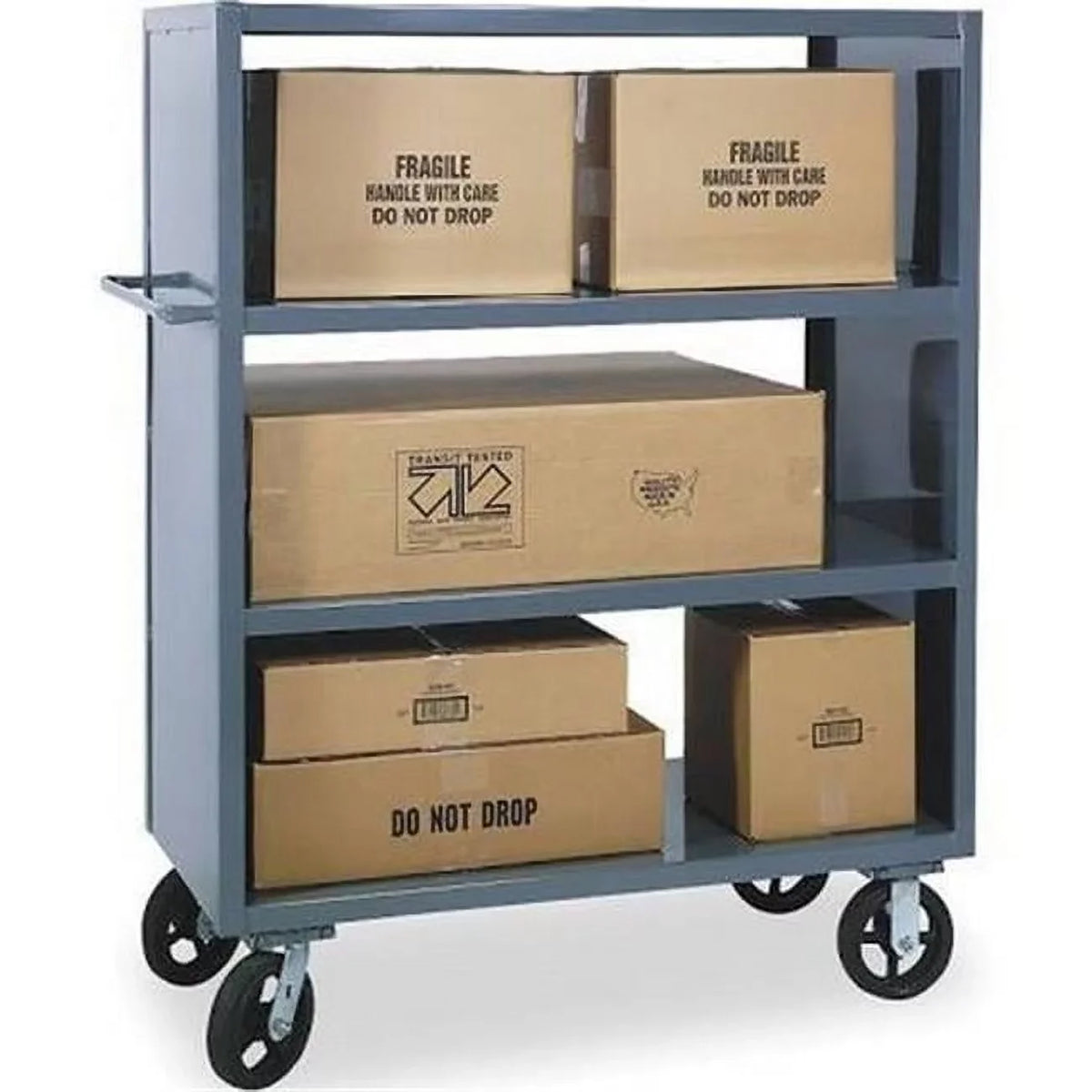 Durham 2SPT304822K95 14 Gauge 2 Sided Package Heavy Duty Truck with 2 Shelves Gray 48 in.