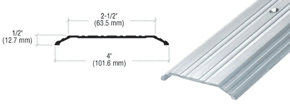 CRL TH014A185 Aluminum 4" x 1/2" Saddle Threshold - 185" in Length