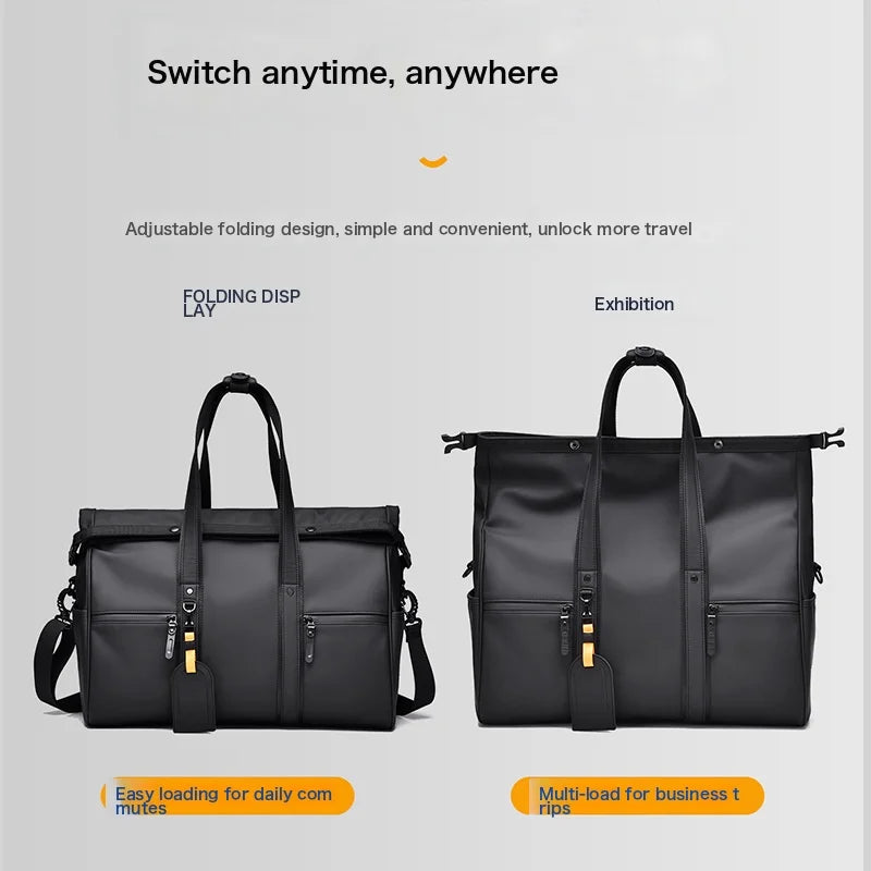 Fluid Travel Bag Dry And Wet Separation Leather Feel Large Capacity Business Trip Handbag Men'S And Women'S Luggage Bag Sports And Fitness Bag