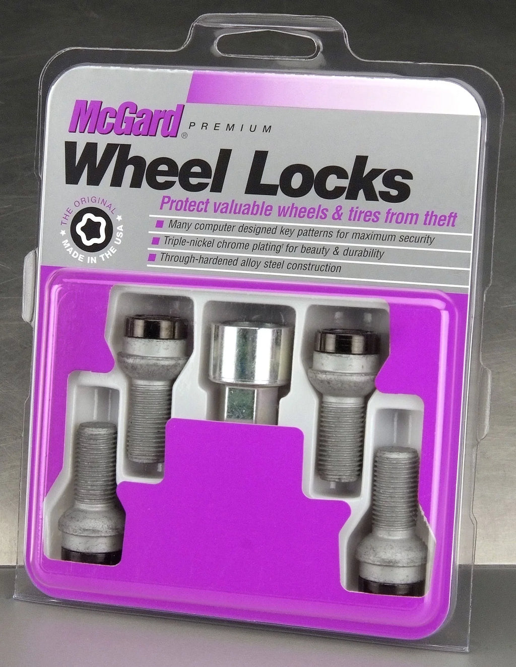 McGard 28318 Chrome/Black Bolt Style Radius Seat Lock Bolt Set Fits select: 2009-2019 VOLKSWAGEN JETTA, 2009-2019 VOLKSWAGEN TIGUAN