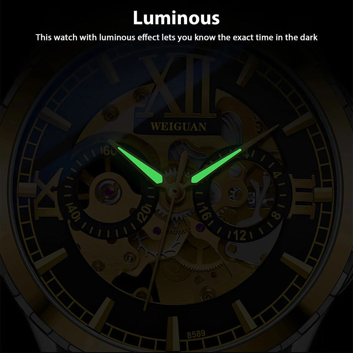 Men Luxury Watch Automatic Mechanical Stainless Steel Business Fluid Wrist