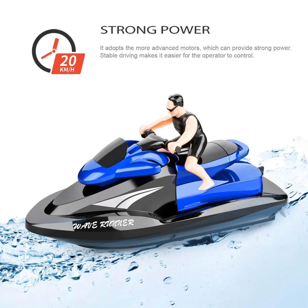 OWSOO 809 RC Motorboat RC Boat High Speed Remote Control Boat for Pools Lakes 2.4Ghz Fluid for Boys and Girls
