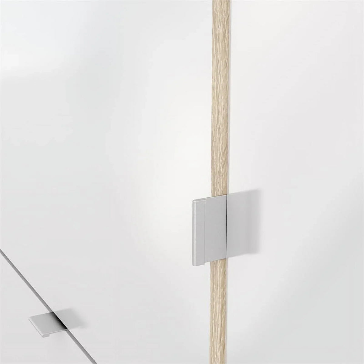 Allora 3 Drawer Shoe Cabinet & Door in Oak-White High Gloss with 2 Layers