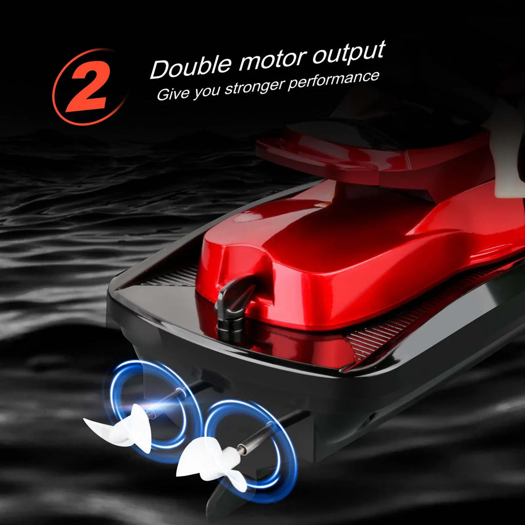 OWSOO 809 RC Motorboat RC Boat High Speed Remote Control Boat for Pools Lakes 2.4Ghz Fluid for Boys and Girls