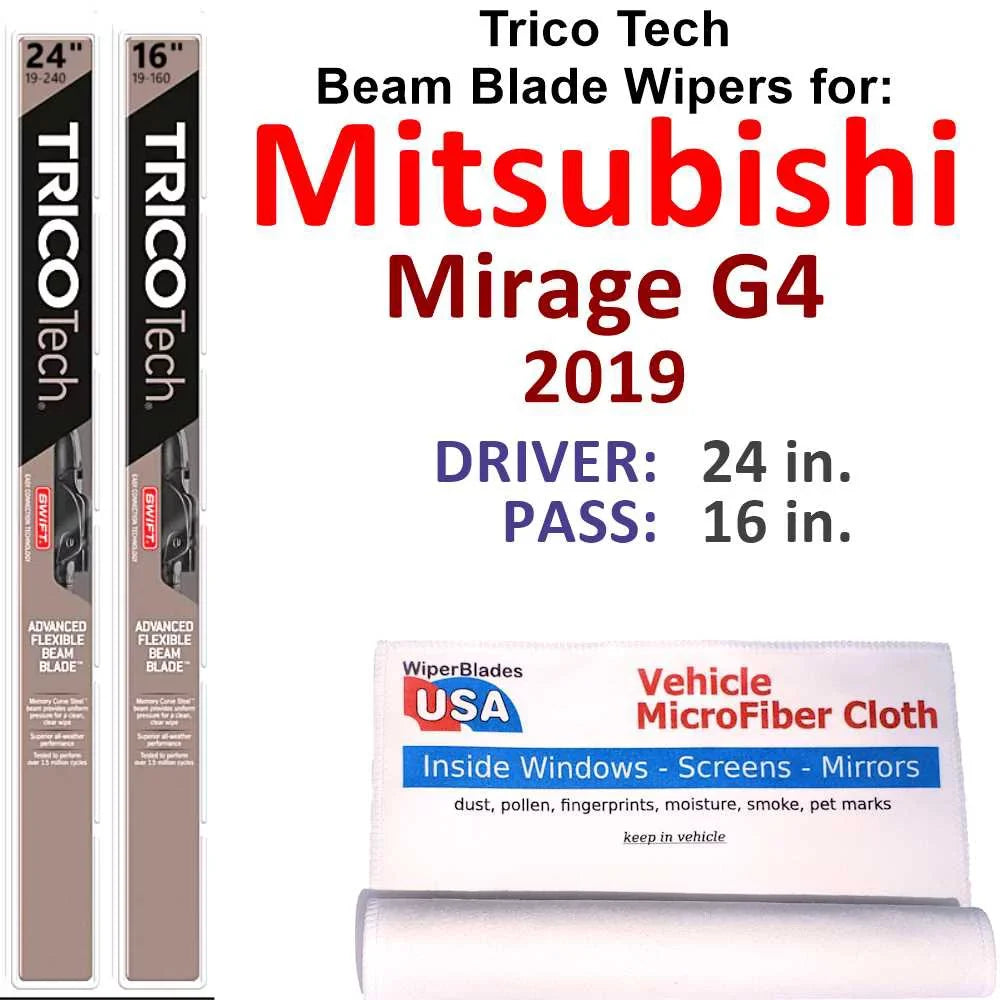 2019 Mitsubishi Mirage G4 Beam Blade Wipers (Set of 2)