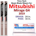2019 Mitsubishi Mirage G4 Beam Blade Wipers (Set of 2)