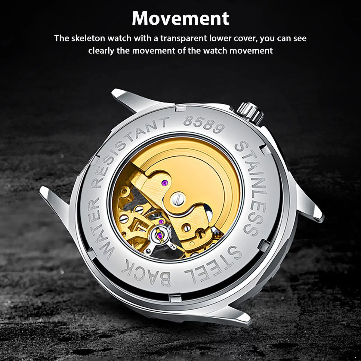 Men Luxury Watch Automatic Mechanical Stainless Steel Business Fluid Wrist
