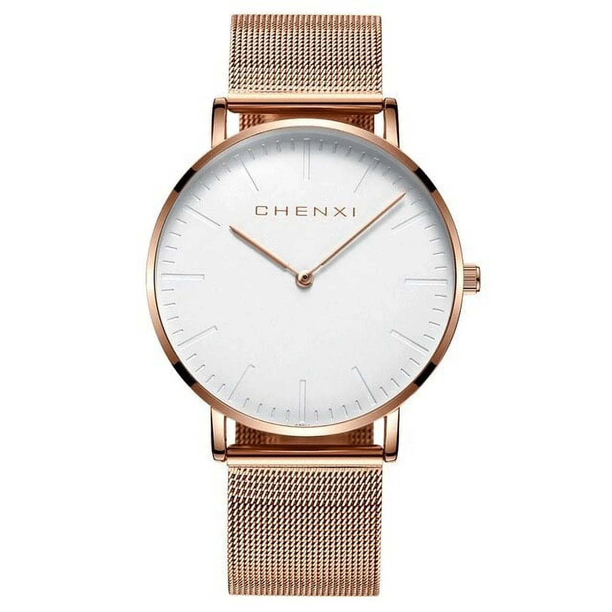 CHENXI Fashion Rose gold Lover Watches Men Fluid Ultra thin Quartz Watch Top Luxury Brand Woman Elegant Dress Ladies Watch