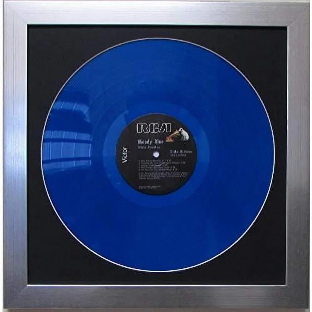 Picture Disc / 12" LP Vinyl Record Frame Display Black Matting (Brushed Silver Frame)