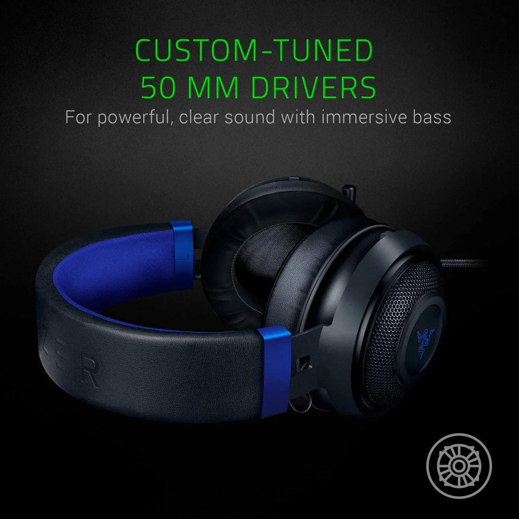 Second-hand Razer Kraken Gaming Headset: Lightweight Aluminum Frame, Retractable Noise Isolating Microphone, for PC, PS4, PS5, Switch, Xbox One, Xbox Series X & S, Mobile, 3.5 mm Audio Jack