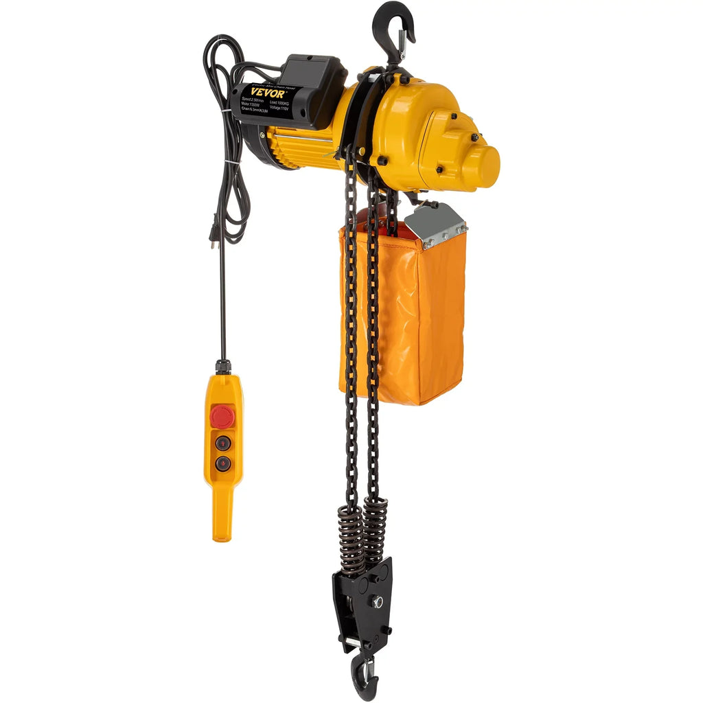VEVOR Lift Electric Hoist, 2200 lbs Electric Winch w/ 10ft Wired Remote Control, 110V Overhead Crane Garage Ceiling Pulley Winch of 10ft Lift Height, Second-hand In Factories, Warehouses, Construction