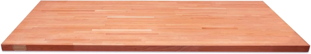 Butcher Block Counter Top, Grown Cherry Solid Hardwood Countertop, Wood Slabs For Kitchen, Reversible, Both Side Polished, Prefinished With Food-Safe Oil, 1.5" Thickness, 60" L X 25" W