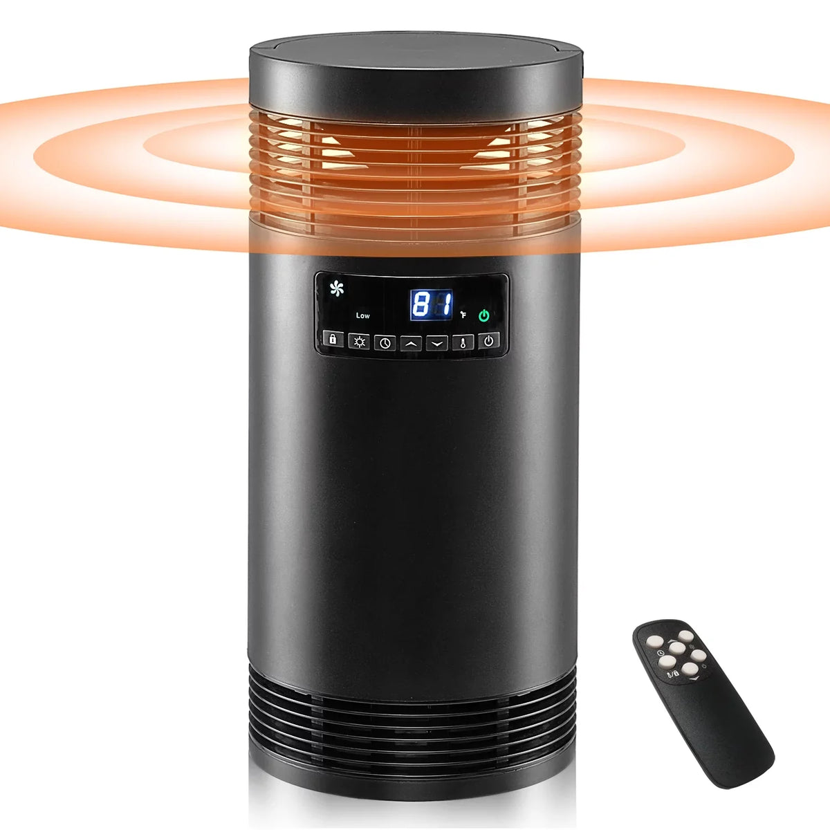 360° Surround Space Heater for Indoor Use, 1500W PTC Ceramic Office Heater with Thermostat, Fan Only Mode, Electric Portable Heater with Safety Protection for Office Desk