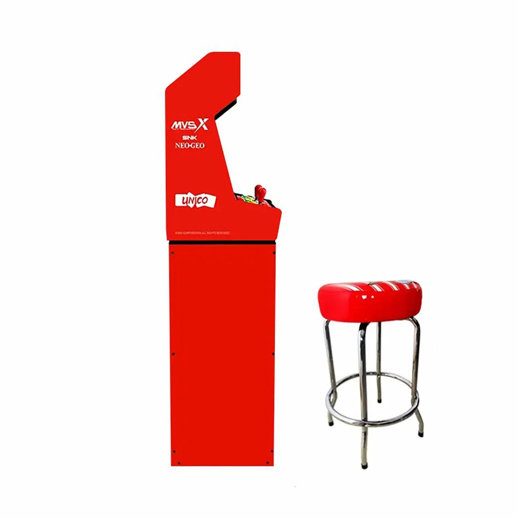 Unico SNK NEOGEO MVSX Arcade with Base and Stool Set, Pre-loaded 50 SNK Official Genuine Retro Games, Support Two Players Fight Together by 2 Joysticks