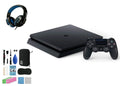 2215B PlayStation 4 Slim 1TB Gaming Console Black, Headset With BOLT AXTION Cleaning Kit Bundle Like New