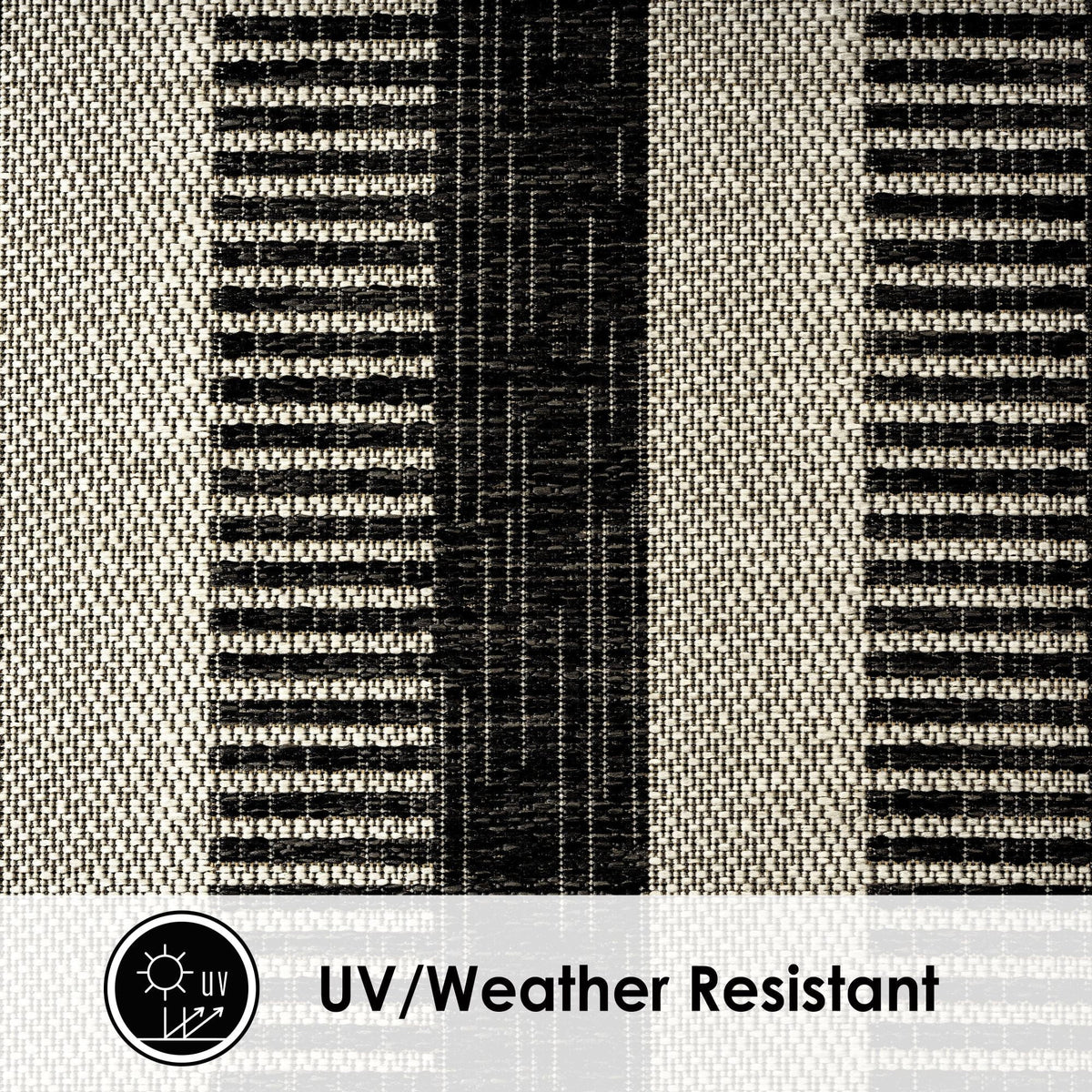 Nicole Miller New York Patio Country Charlotte Modern Striped Indoor/Outdoor Area Rug, Black/Grey, 5'2"x7'2"