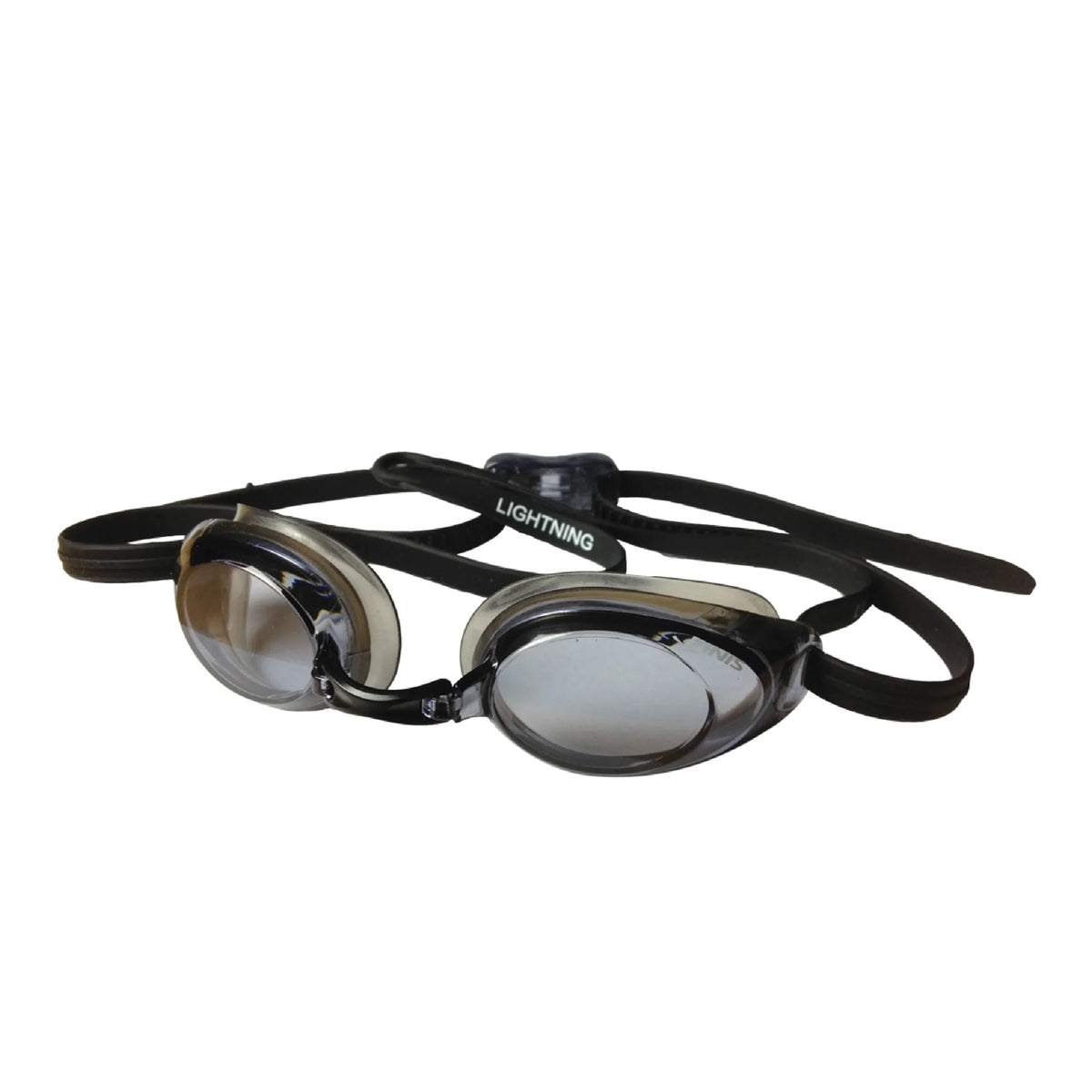 FINIS Lightning Goggles - Competitive Swim Goggles for Women and Men - Fluid Swimming Goggles with Adjustable Silicone Straps - Adult Swim Goggles with 4 Interchangeable Nose Pieces - Black/Smoke